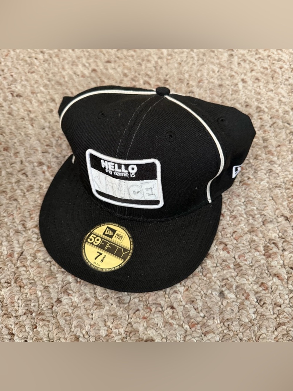 New Era “Hello My Name Is” y2k swag baseball cap hat